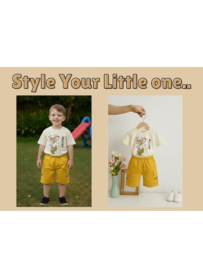 MINIIMODZ MINII MODZ Adore Boys Casual Dress Set – Shirt & Pant Set with Dinosaur Cartoon Print - Image 5